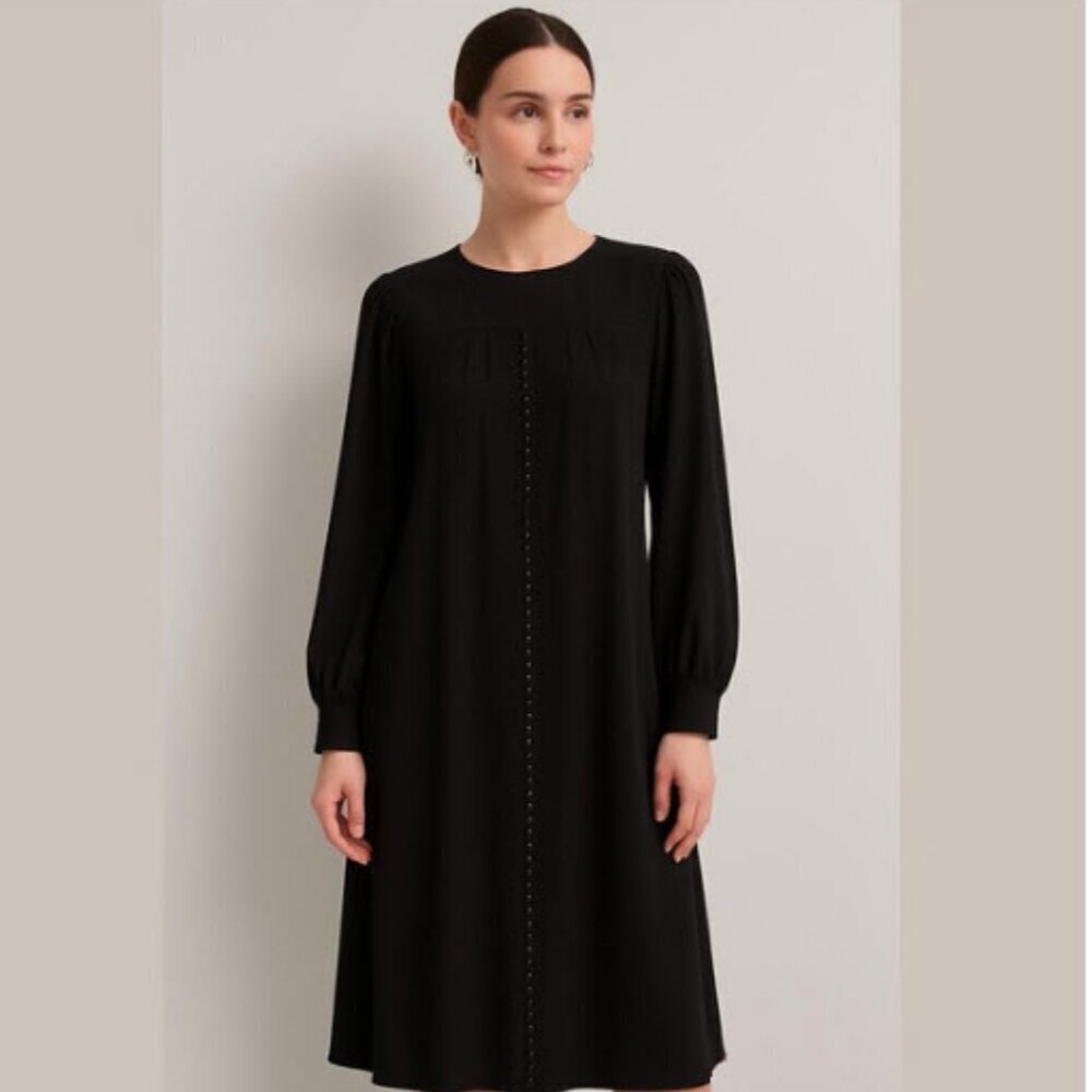 Vintage Black Long Sleeve Maxi Dress by Lorraine Beauchamp Size 10